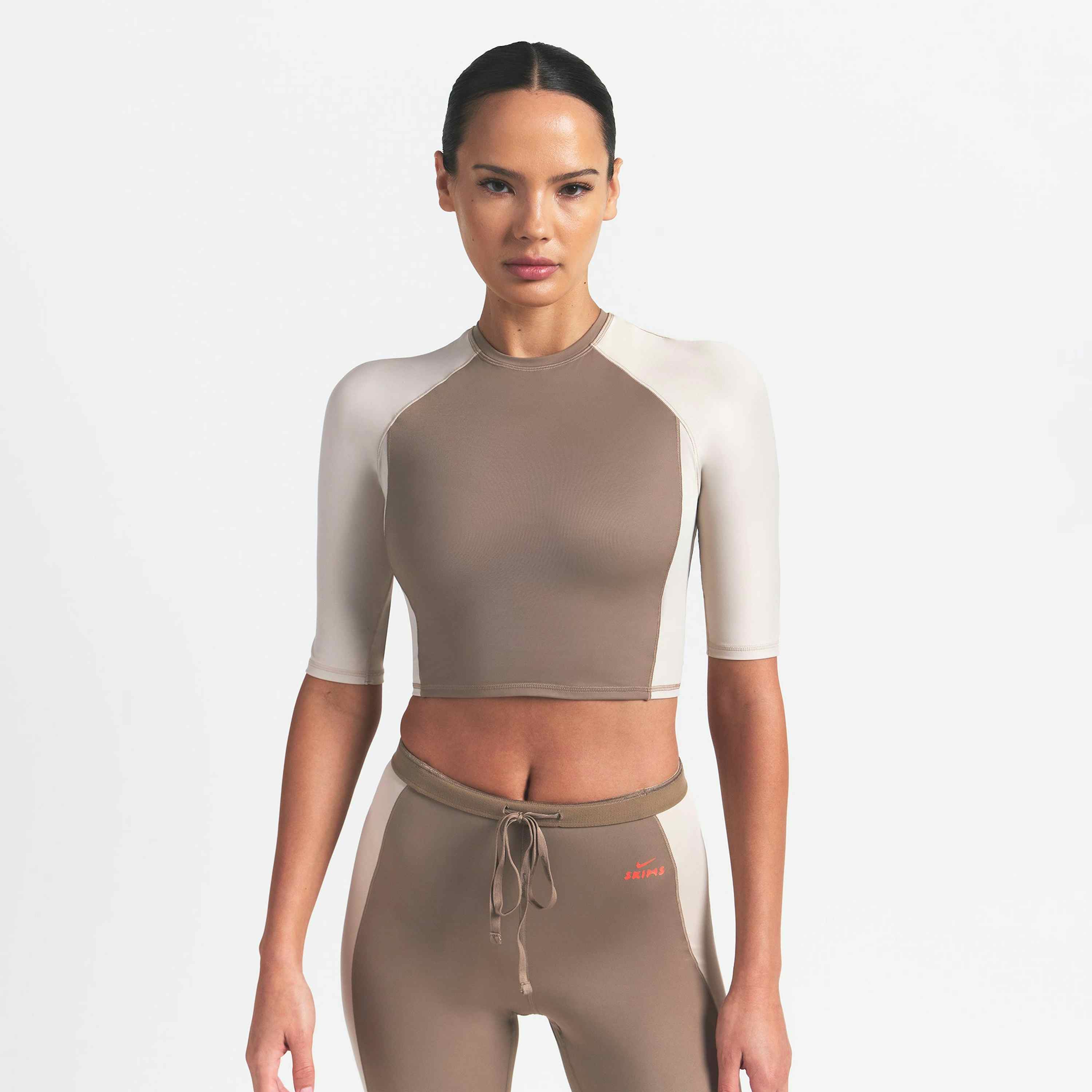 PADDED HALF SLEEVE CROP TOP