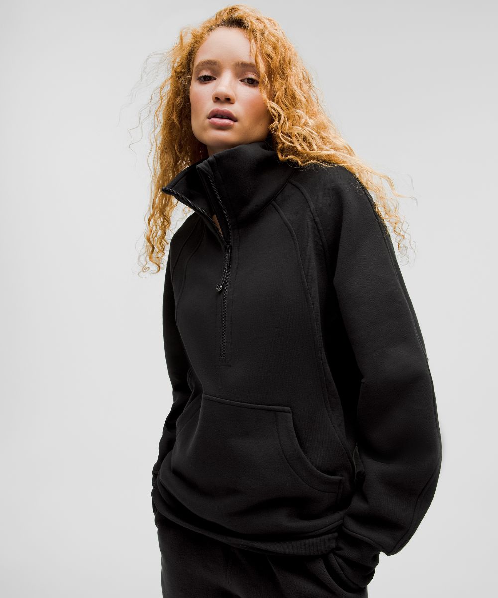 Sweat demi-zippé Scuba Oversized à col cheminée Long