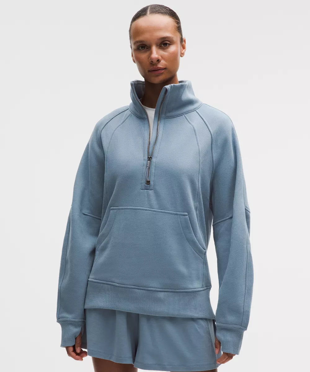 Sweat demi-zippé Scuba Oversized à col cheminée  Long