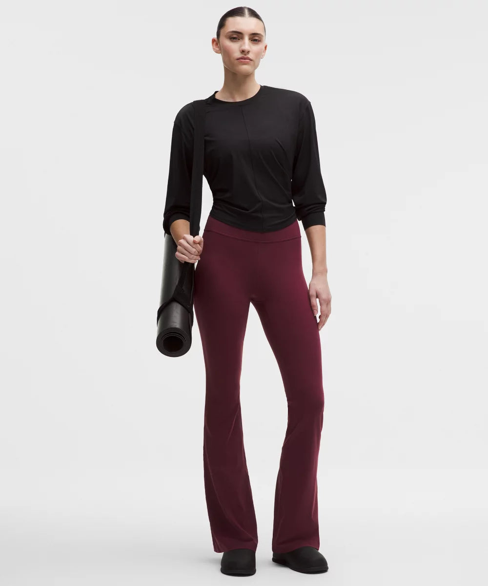 Pantalon Groove évasé taille haute en Nulu  Court
