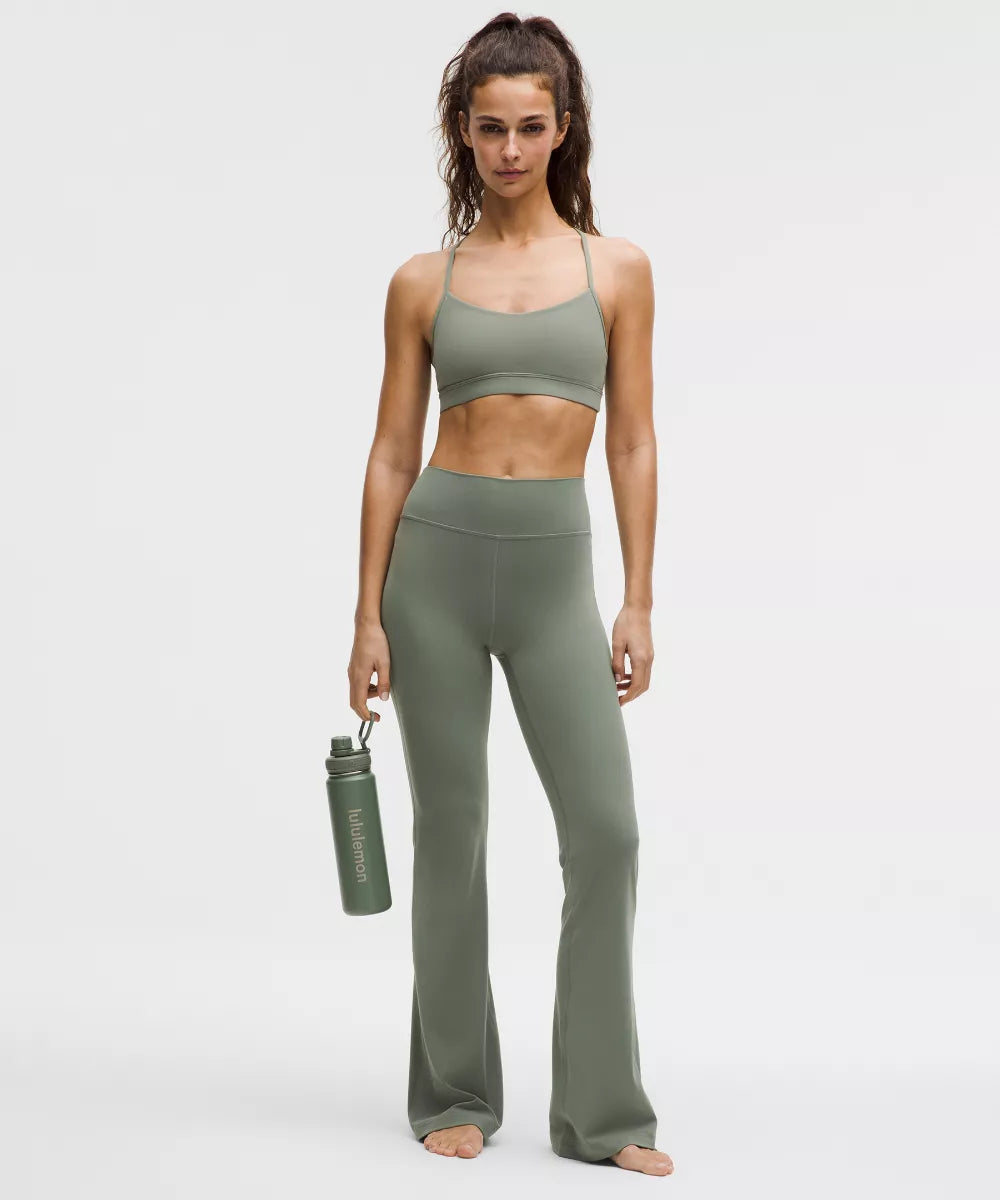 Pantalon Groove évasé taille haute en Nulu  Court
